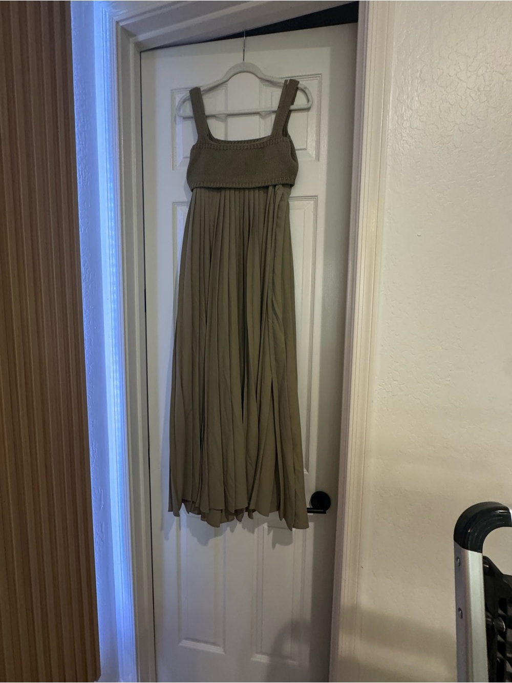 Olive Green Sleeveless Maxi Dress by Anthropologie